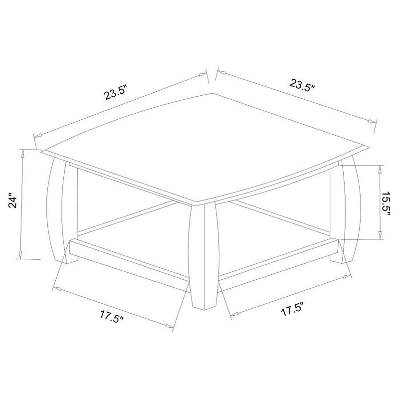 Dixon - 1-Shelf Square Wood End Table Espresso - Cappuccino