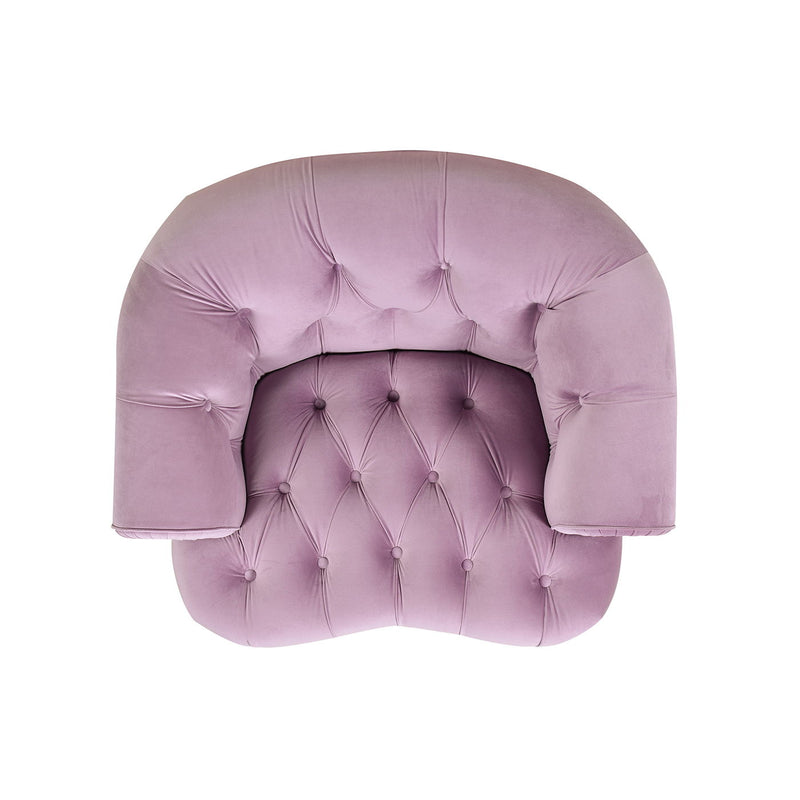 La Rosa - Victorian Tufted Upholstered Accent Chair - Lavender