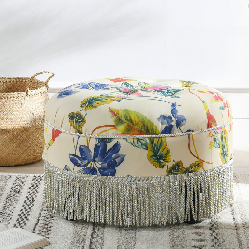 Yolanda - Round Upholstered Accent Ottoman