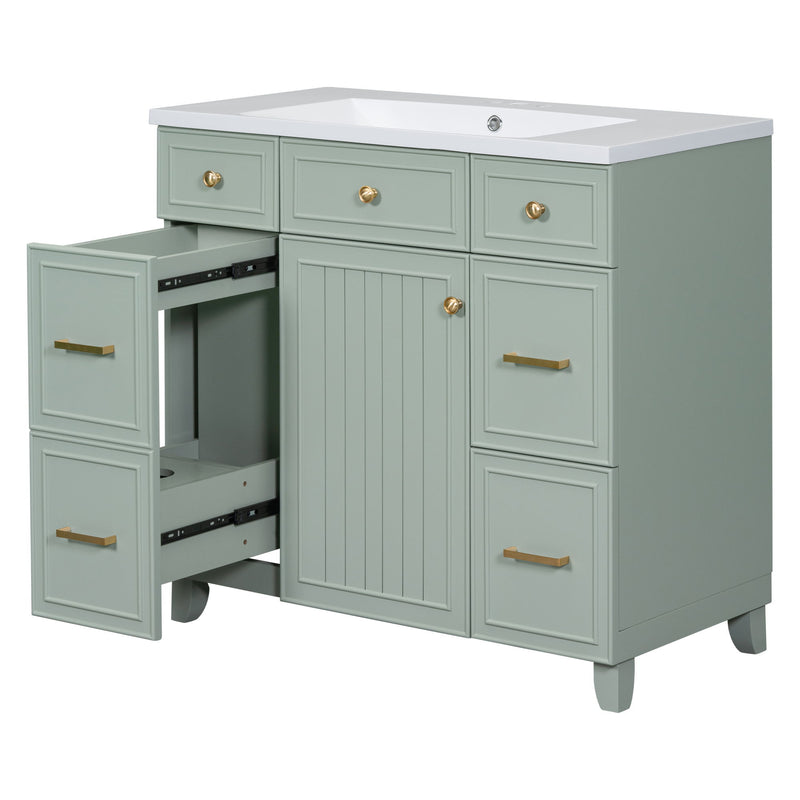 Bathroom Vanity Cabinet With Sink Top Combo Set, Single Sink, Shaker Cabinet With Soft Closing Door And Drawer