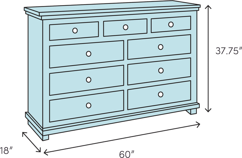 7 Seven Drawer Dresser - Cherry