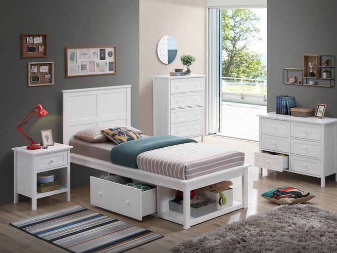 Iolanda - Twin Bed - White Finish