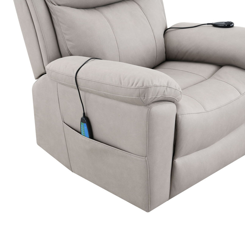 Chriki - Polished Microfiber Power Motion Recliner With Lift Heating Massage Chair