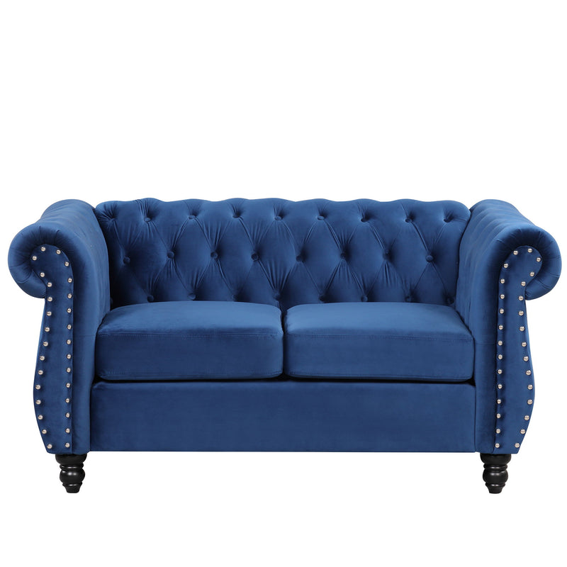 Modern Sofa Dutch Plush, Upholstered Sofa, Solid Wood Legs, Buttoned Tufted Backrest