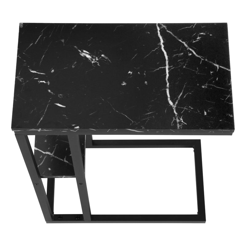 Accent Table, C - Shaped, Marble Look Contemporary & Modern Convenient Design