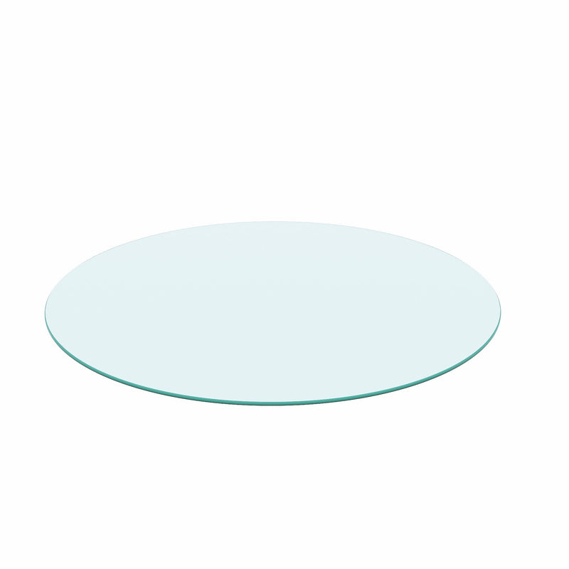 20" Round Tempered Glass Table Top Clear Glass 1 / 4" Thick Round Polished Edge - Transparent