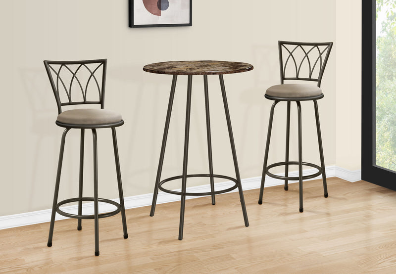 Home Bar Table With Bar Height, Small Round For Kitchen - Espresso