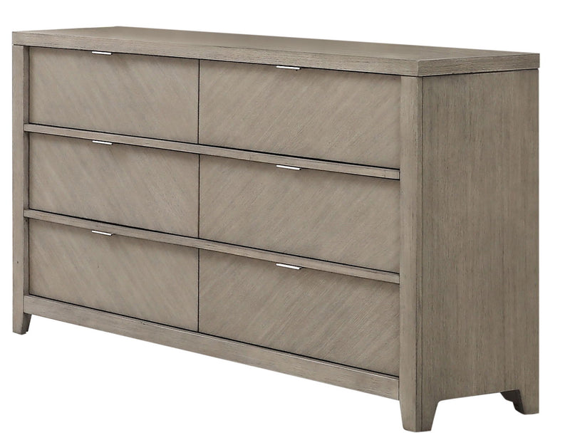 6 Drawer Dresser - Light Gray