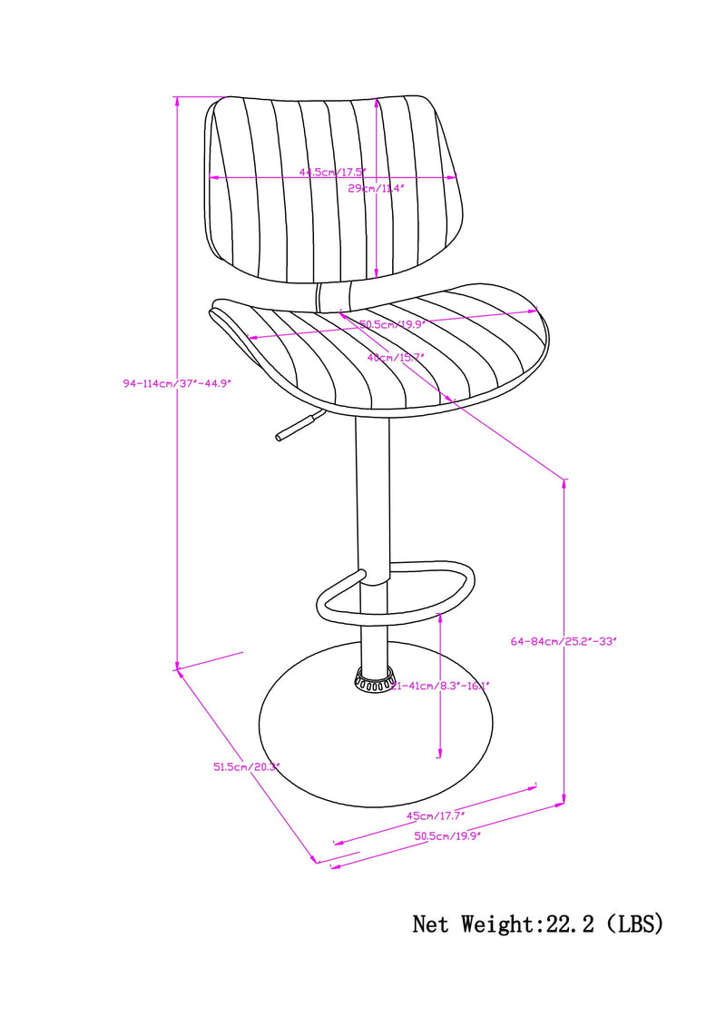 Novak - Adjustable Bar Stool - Black