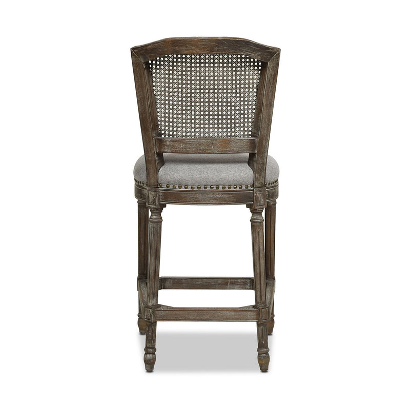 Triomphe - Rattan Wicker High Back Armless Counter Bar Stool