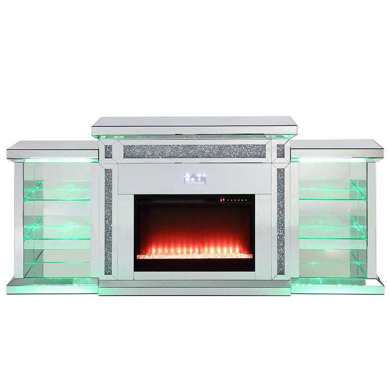 Noralie - Fireplace - Mirrored & Faux Diamonds