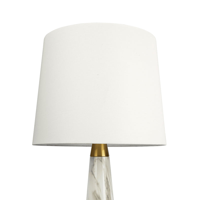 Enclave - Hydro Table Lamp With On / Off Switch Faux Marble Base Shade - Gold / White / White Marble