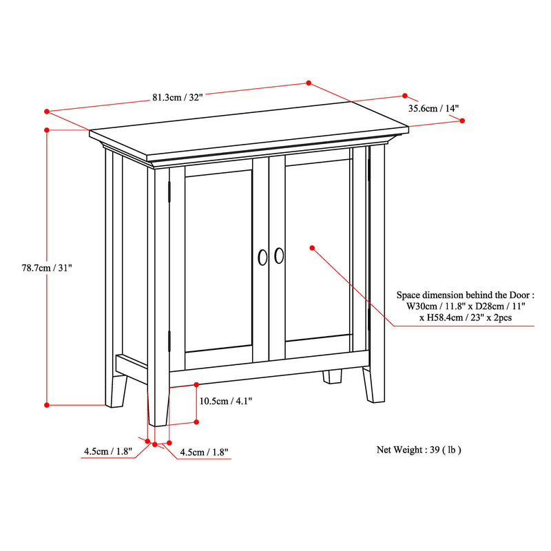 Redmond - Low Storage Cabinet - Brunette Brown