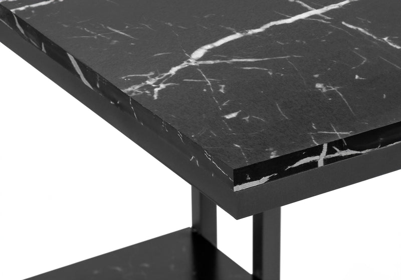 Accent Table, C - Shaped, Marble Look Contemporary & Modern Convenient Design