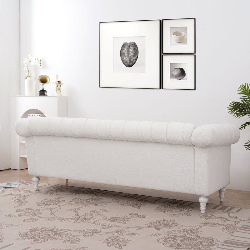 Traditional Square Arm Removable Cushion 3 Seater Sofa