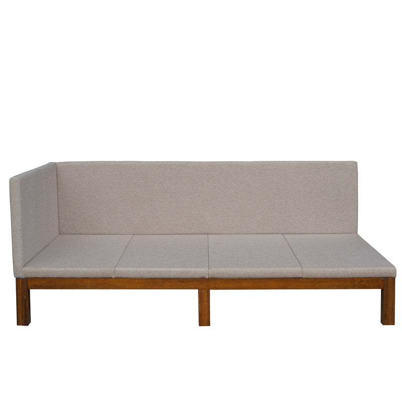 Upholstered Daybed/Sofa Bed Frame Twin Size Linen-Beige