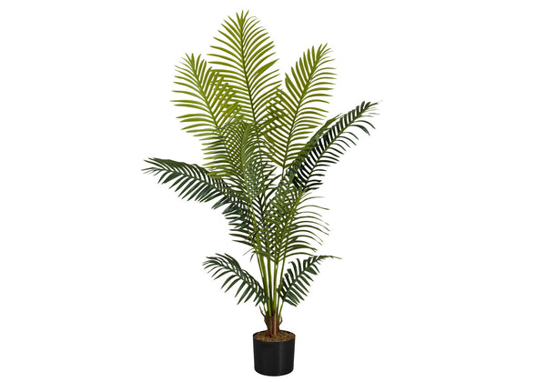 57" Tall, Artificial Plant, Palm Tree, Indoor, Faux, Fake, Floor, Greenery, Potted, Real Touch, Decorative - Green / Black