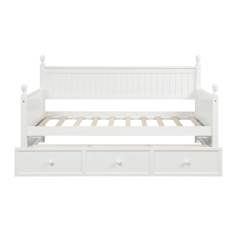 Wood Daybed with Three Drawers ,Twin Size Daybed,No Box Spring Needed ,White