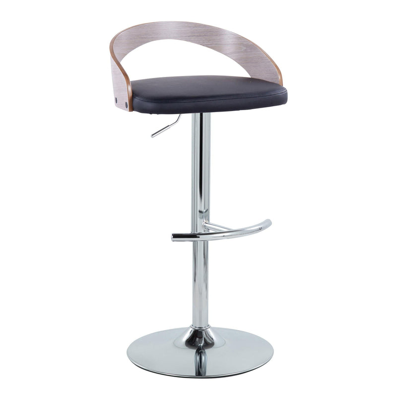 Grotto - Contemporary, Adjustable Barstool With Swivel With Rounded T Footrest (Set of 2)