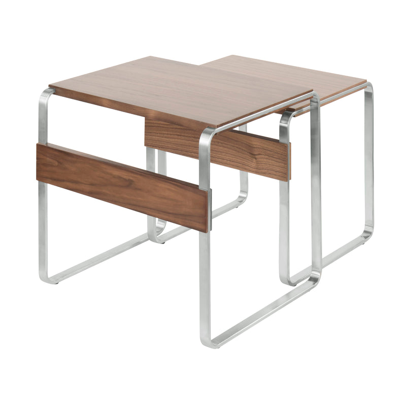 Tea Side Mid-Century Modern Nesting Tables - Walnut