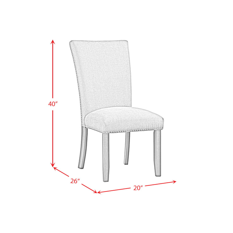 Transcend - Dining Side Chair With Fabric (Set of 2) - Charcoal And Light Gray