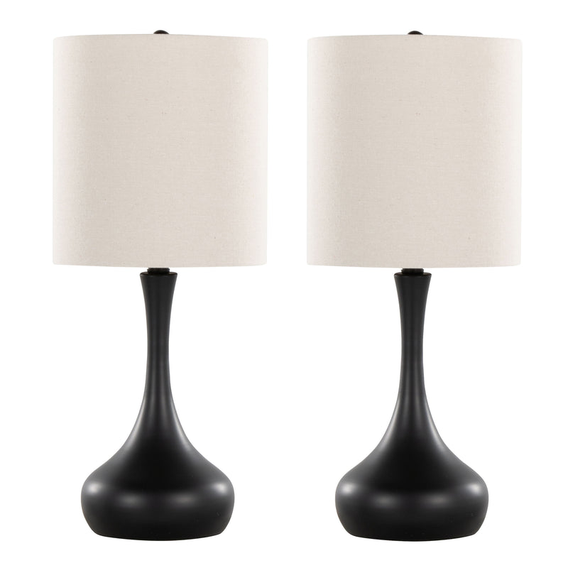 Genie - Contemporary Table Lamp (Set of 2) - Matte Black / Oatmeal