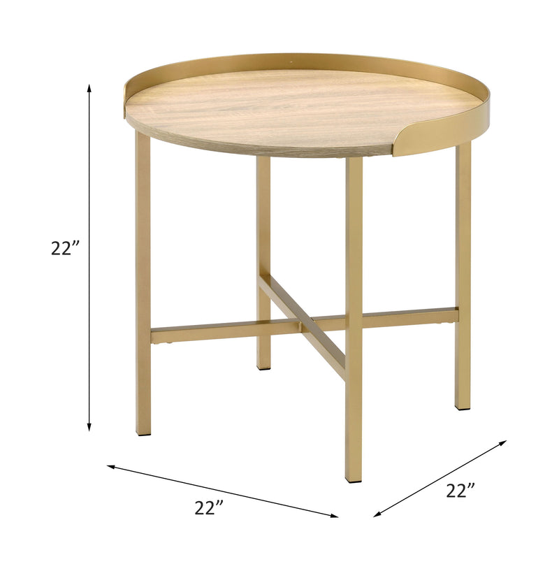 Mithea - End Table - Oak / Gold