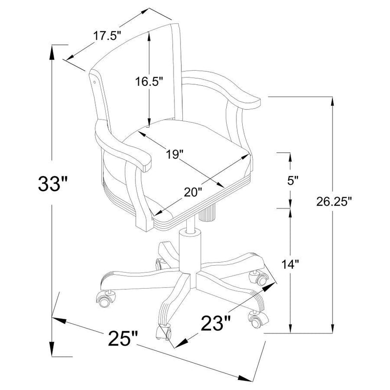 Mitchell - Upholstered Swivel Dining And Game Chair - Amber