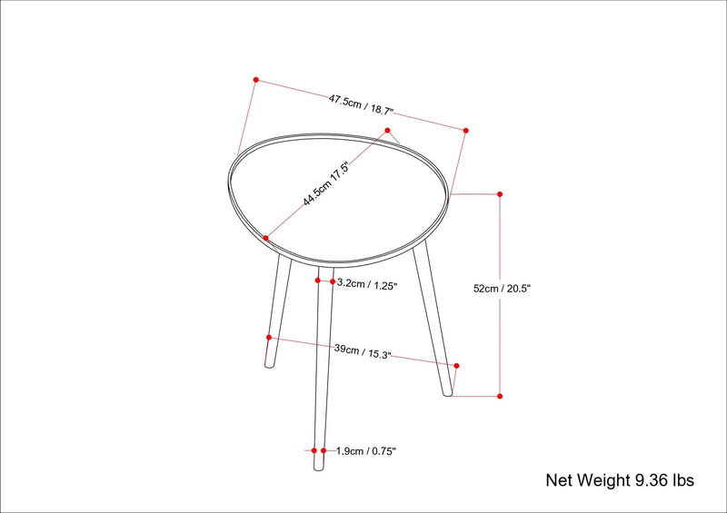 Tanner - Metal Side Table - Gold