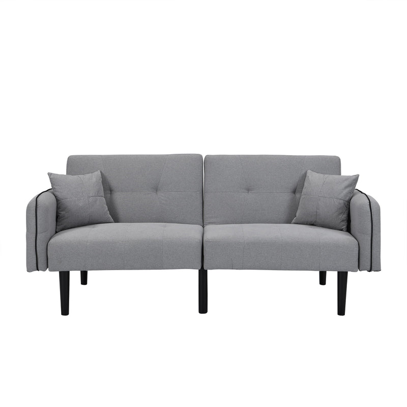 Folding Ottoman Sofa Bed With Stereo - Gray Fabric