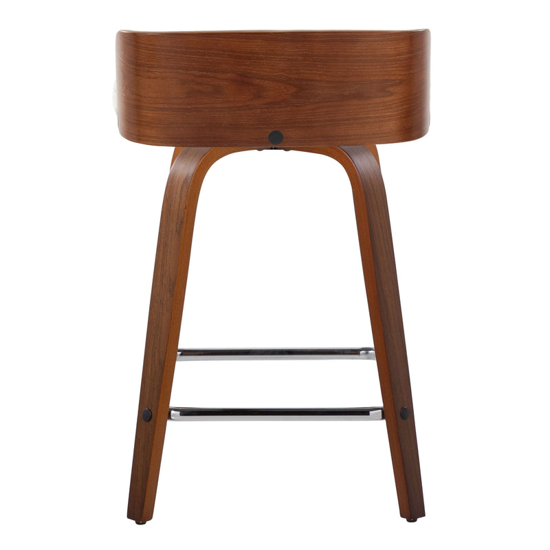 Maya - Mid Century Modern Fixed Height Counter Stool With Swivel With Square Footrest (Set of 2)