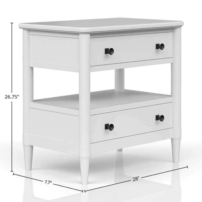 Open Nightstand With 2 Drawers