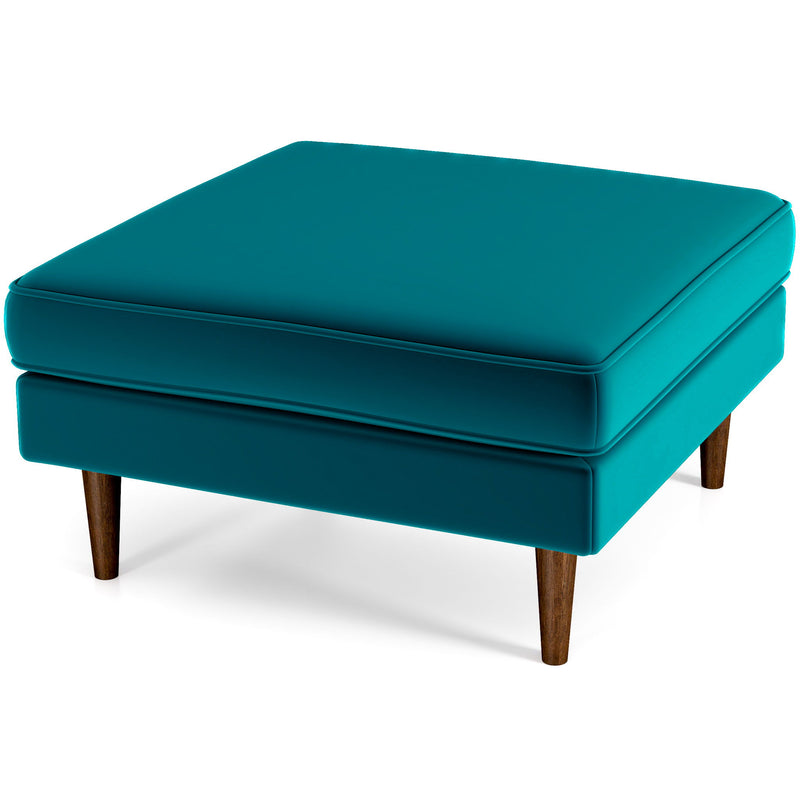 Amber - Mid-Century Modern Square Upholstered Ottoman