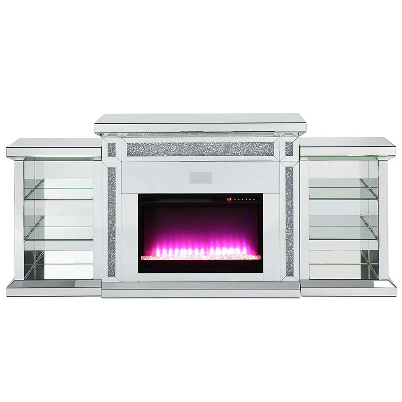 Noralie - Fireplace - Mirrored & Faux Diamonds