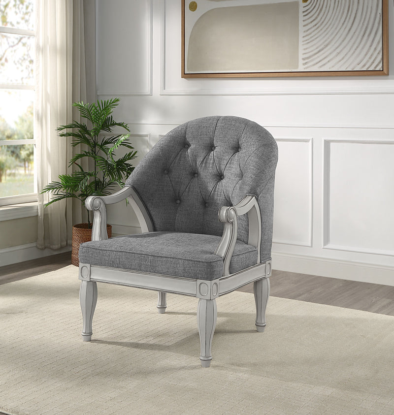 Florian - Antique Chair - Gray / White