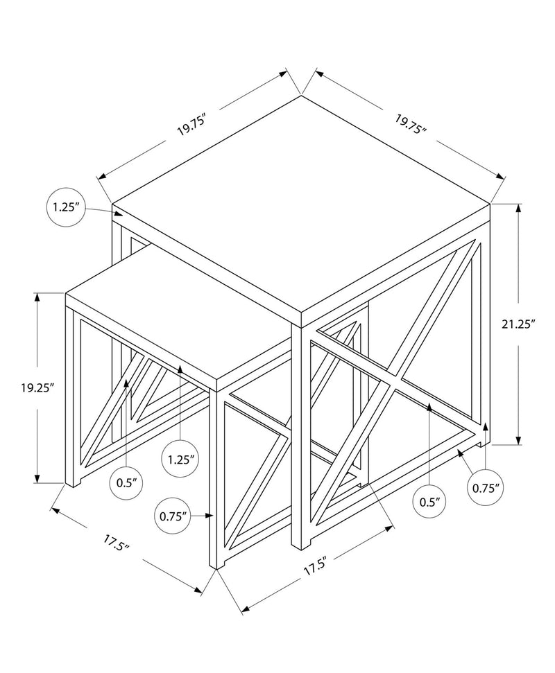 Nesting Table, Accent, Contemporary & Modern (Set of 2)