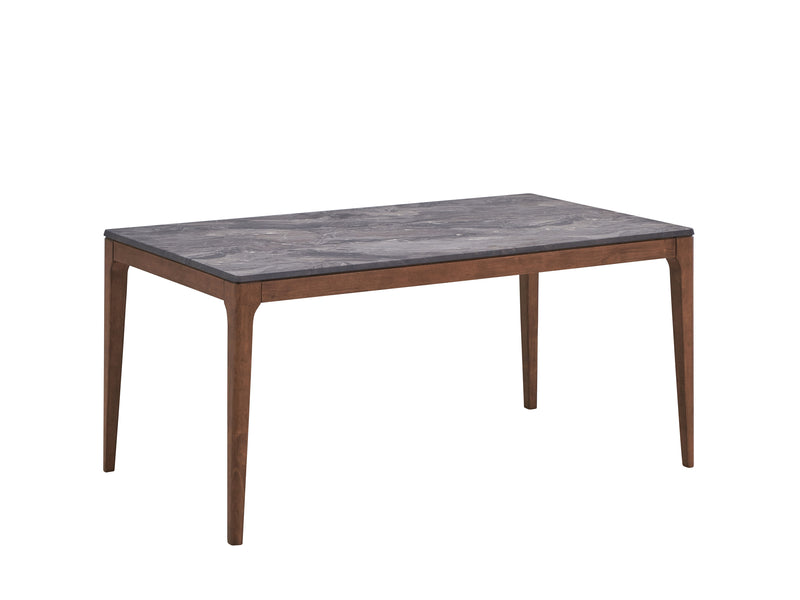 Bevis - Engineered Stone Top Dining Table - Walnut