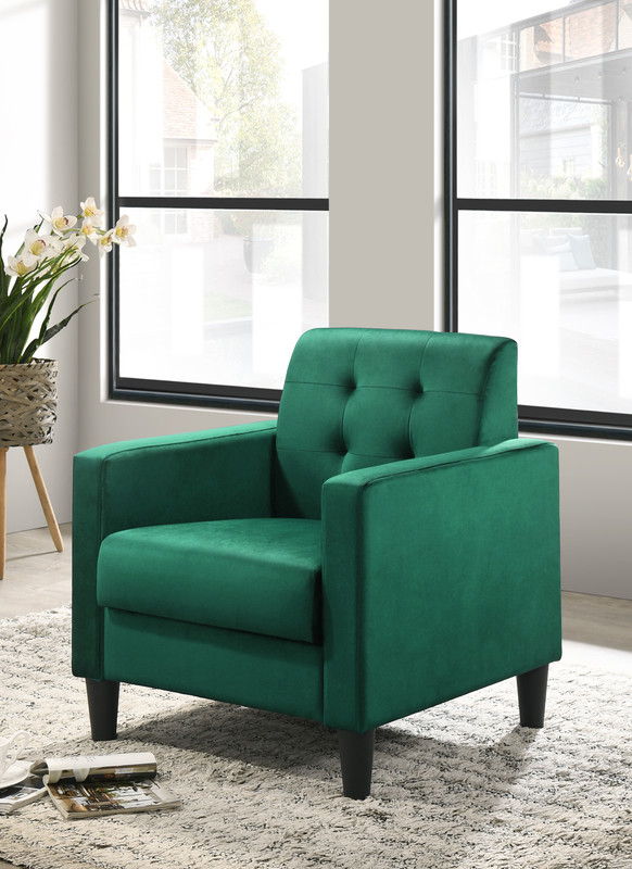 Hale - Velvet Accent Armchair With Tufting