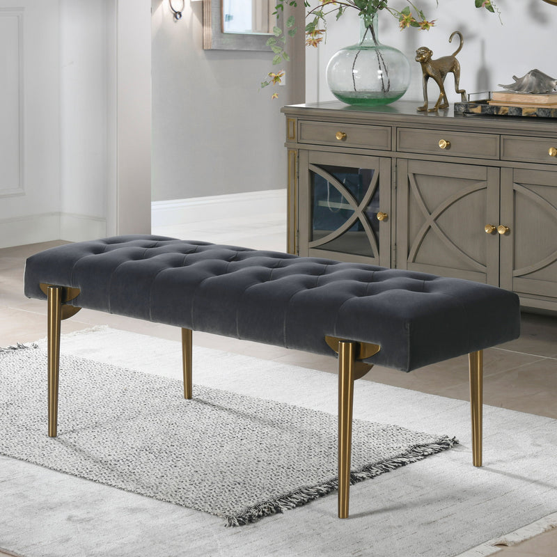 Aria - Upholstered Gold Accent Bench