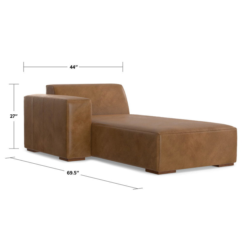 Rex - Left Chaise Sofa Module - Brown