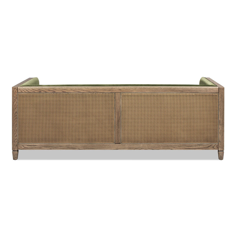 Georgia - Cane Tuxedo Sofa - Olive Green