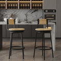 Bar Stools Swivel Counter Chairs With Metal Frame Hand Woven Paper Rope Dining Barstools For Kitchen Counter (Set of 2)