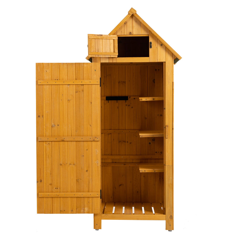 Outdoor Storage Cabinet Tool Shed Wooden Garden Shed - Natural