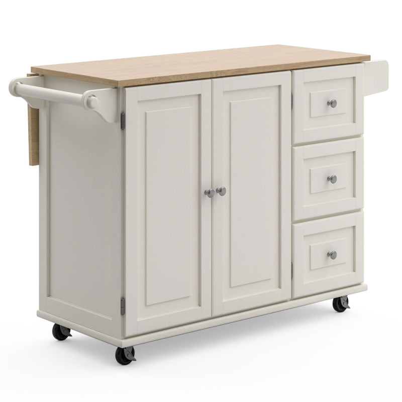 Blanche - Kitchen Cart - Rubber Wood Top