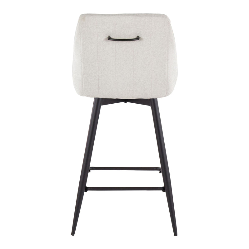 Hannah - Transitional Fixed Height Counter Stool With Swivel With Square Footrest (Set of 2)