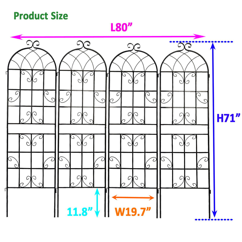 Metal Garden Rustproof Trellis For Climbing Plants Outdoor Flower Support