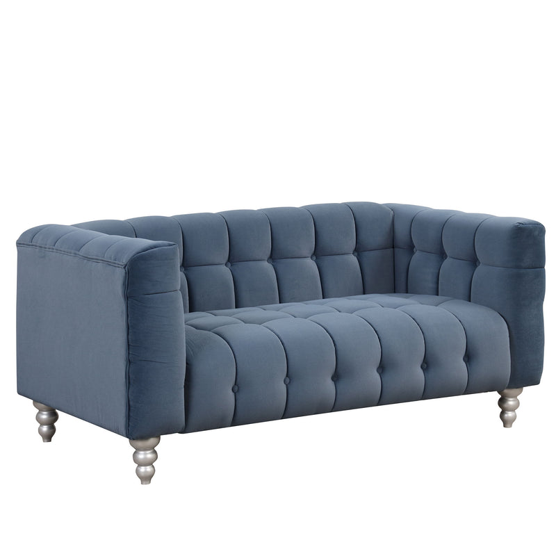 Modern Sofa Dutch Fluff Upholstered Sofa With Wood Legs, Buttoned Tufted Backrest