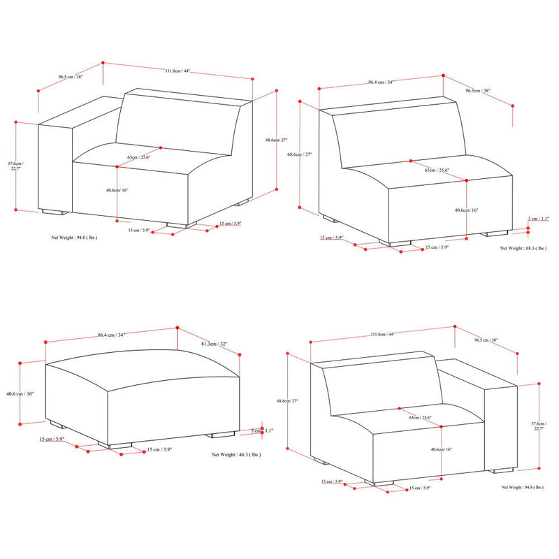 Rex - Handcrafted Sectional Sofa And Ottoman