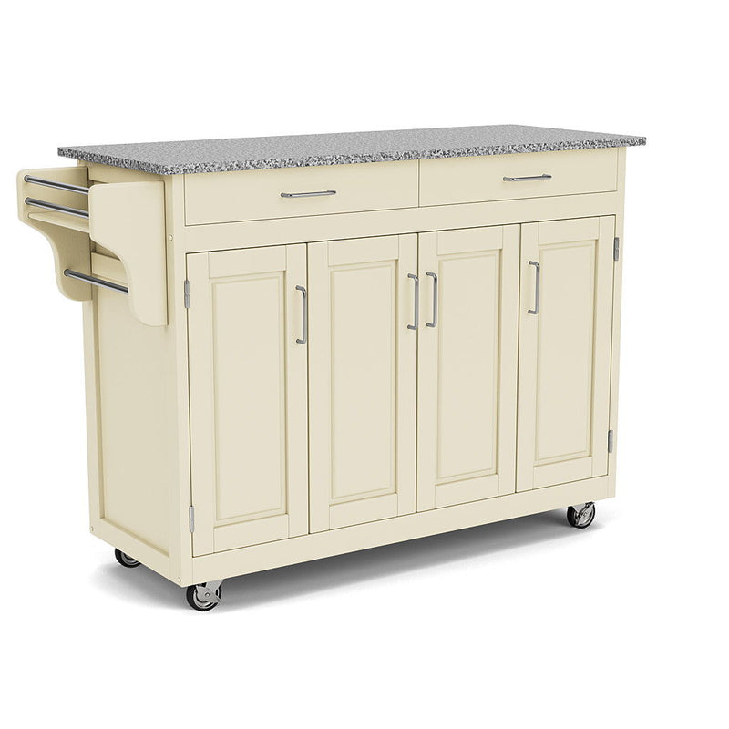 Create-A-Cart - 4 Doors Kitchen Cart - Gray Granite Top