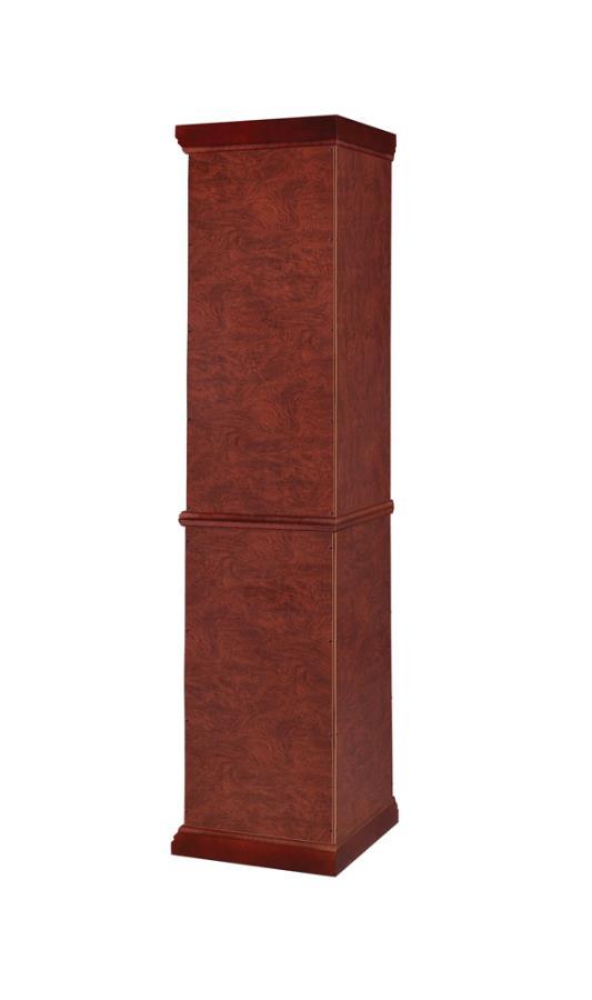 Appledale - 6-Shelf Corner Curio Display Cabinet - Medium Brown - Atlantic Fine Furniture Inc